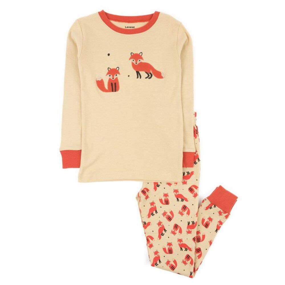 Leveret Kids Two Piece Cotton Pajamas Fox 12
